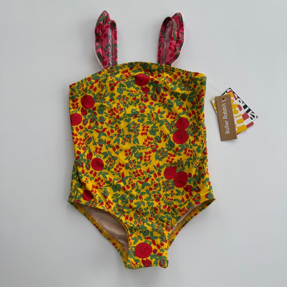 NWT Roller Rabbit Floral Toddler Swimsuit